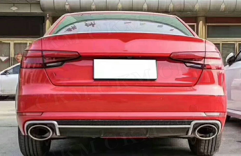 

Решетки переднего бампера из полипропилена для Audi A4 B9 RS4 2016 2017 2018, задний диффузор с насадками для выхлопных газов, комплект для украшения гоночного автомобиля