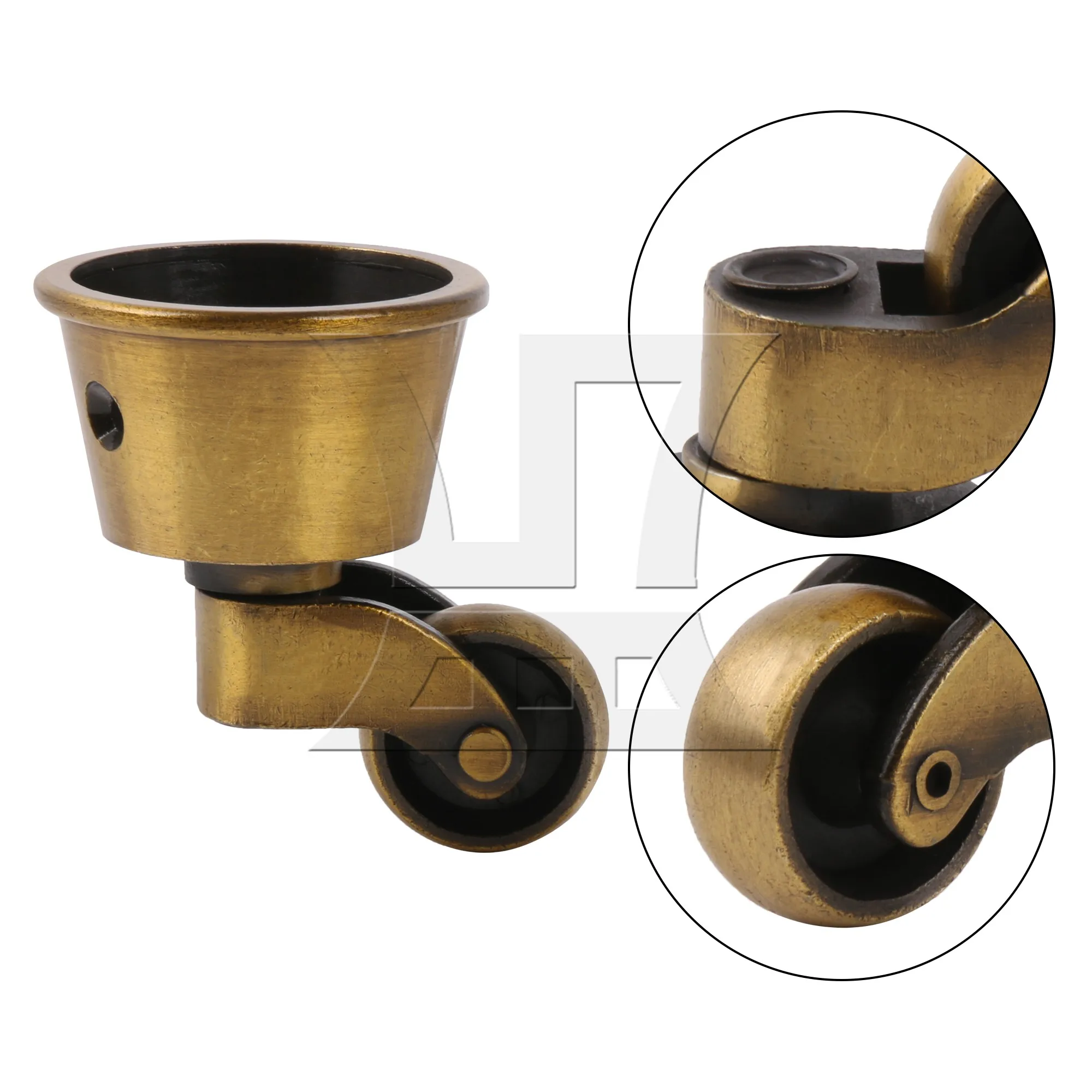 

CNBTR 2 Pcs 1.77" Dia Vintage Furniture Caster Wheels Rolling Castors with Screws for Dresser Cabinet Furniture
