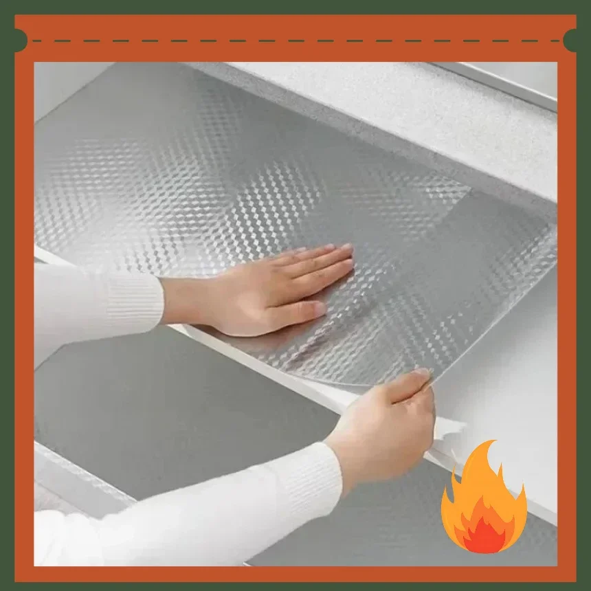 Modern Style Self‑Adhesive Aluminum Foil Sticker, Waterproof Oil‑Proof Thickened High‑Temperature Resistant Stove Wallpaper