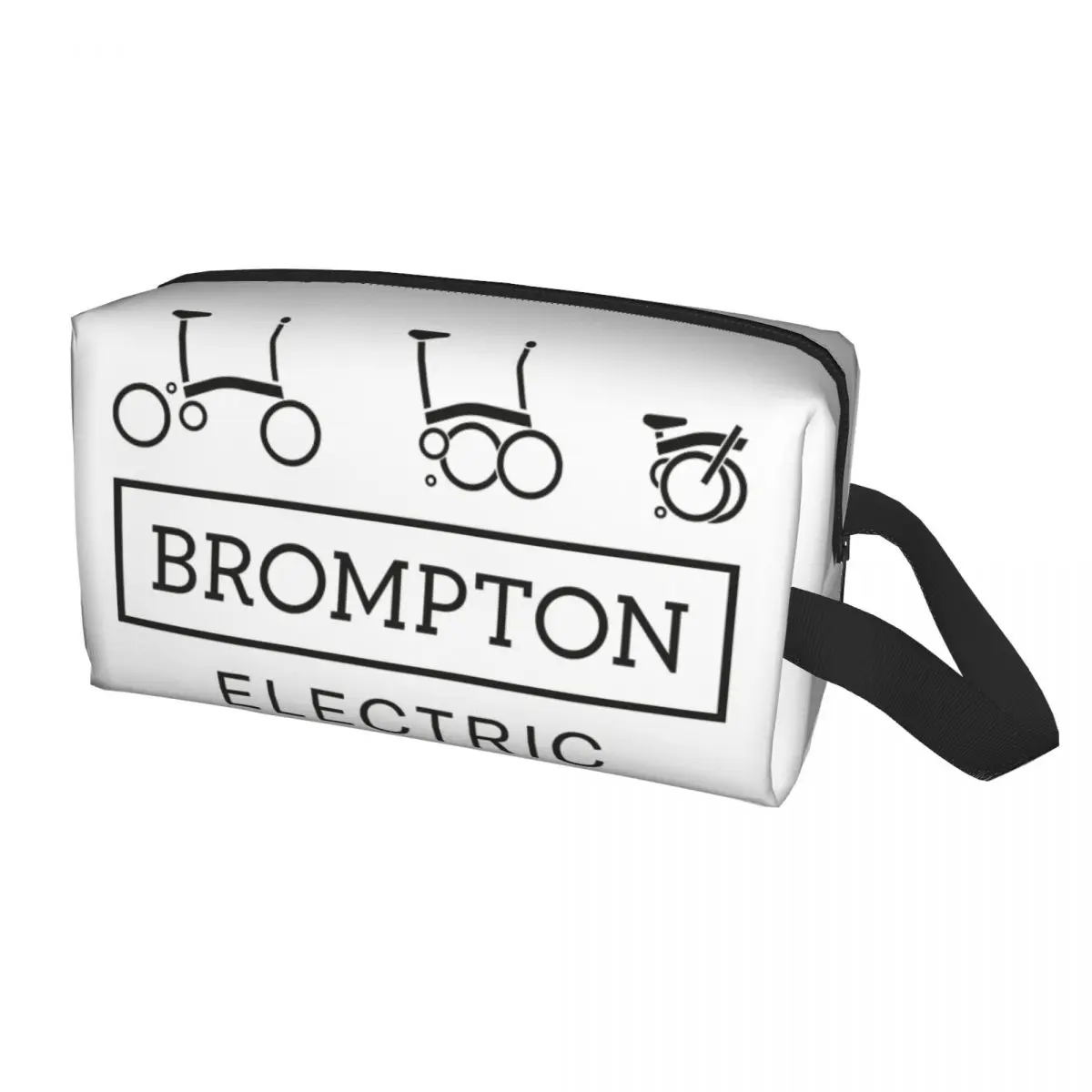 Custom Bromptons Folding Bike Logo Travel Cosmetic Bag Women Toiletry Makeup Organizer Lady Beauty Storage Dopp Kit