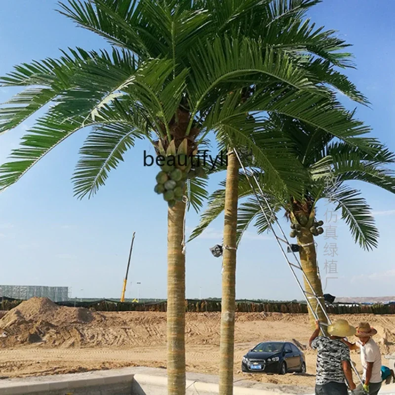 

zq Imitation Coconut Tree Large Artificial Landscape Tree Tropical Green Plant Decoration Fake Trees Palm Tree
