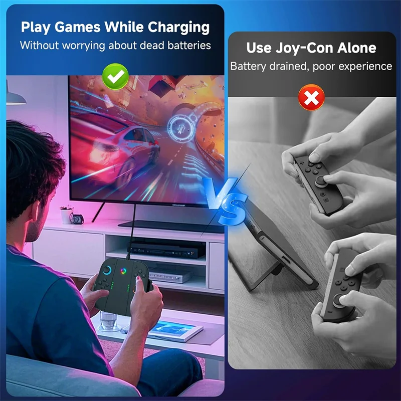 شحن قبضة للتبديل 2 JoyCon متعددة الوظائف مقبض حامل نوع-C جهاز شحن قبضة محول ل NS Switch2 الملحقات