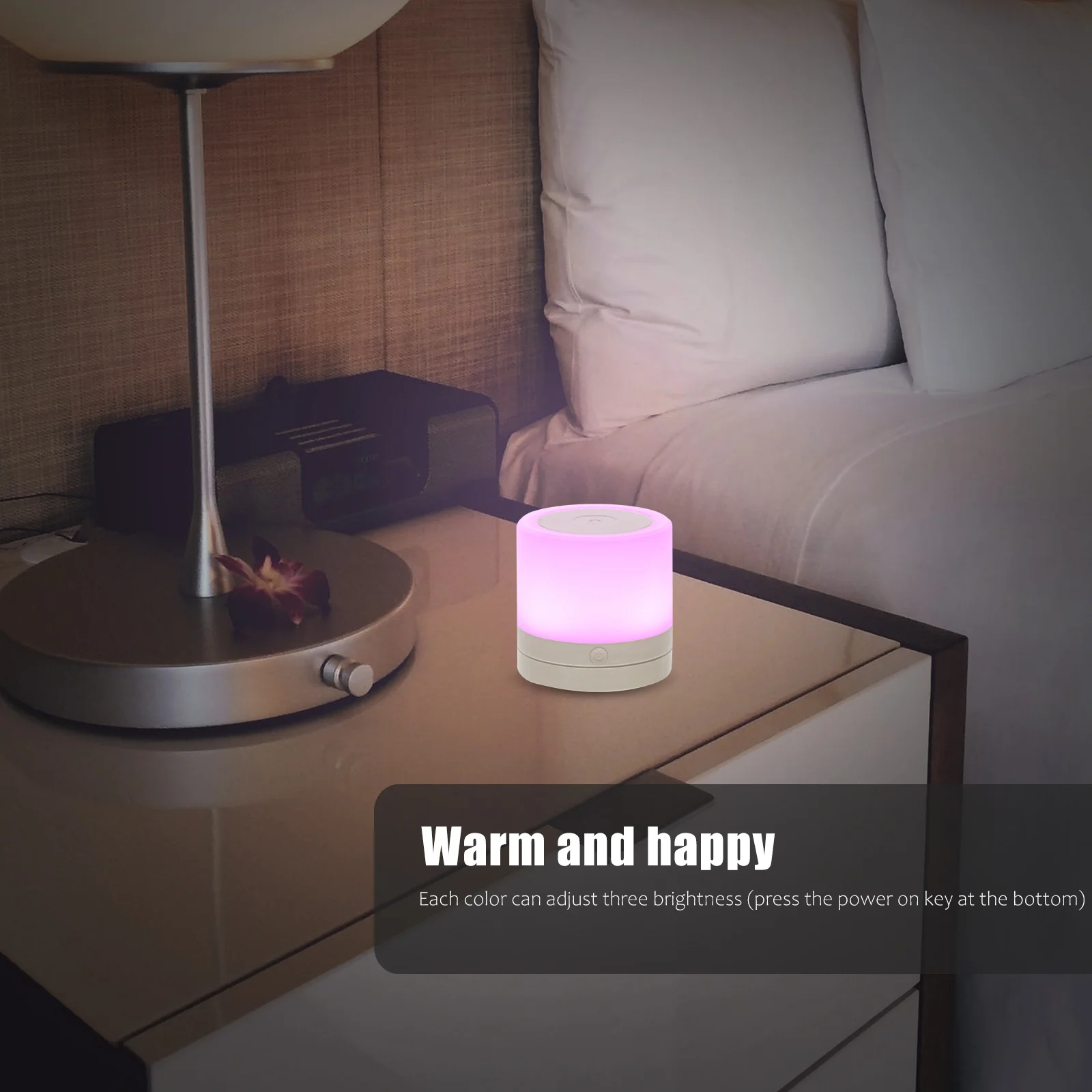 Colorful Night Light USB Charging Creative Bedside Lamp High-Quality PVC Material Exquisite Workmanship Smooth Touch Control