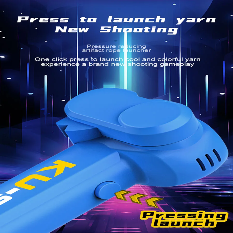 1 Stück - Leuchtendes Seil zum Aufziehen, Leuchtseil-Launcher, tragbares, leuchtendes Handspielzeug zur Stresslinderung für Kinder, Partygeschenk – Detail 5