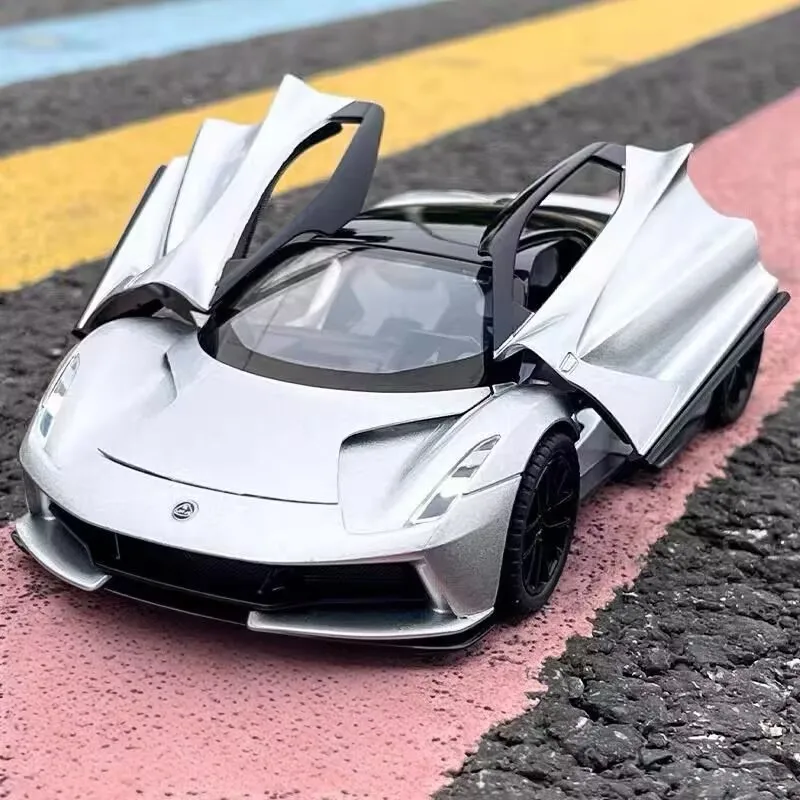 

1:24 Lotus EVIJA Alloy New Energy Sports Car Model Diecasts Metal Racing Super Car Vehicles Model Sound and Light Kids Toys Gift
