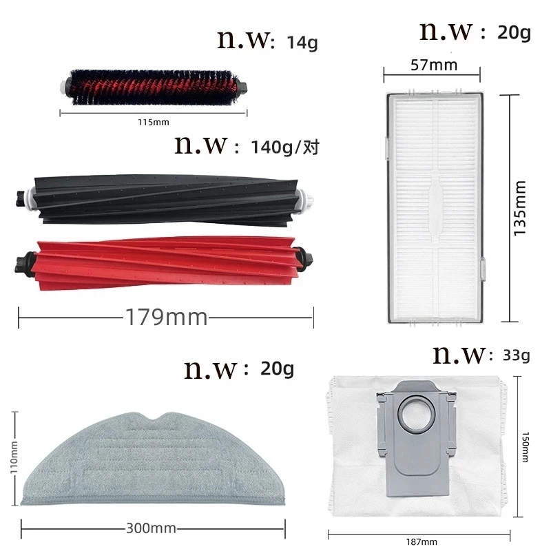 Hepa Filter Stofzakken Onderdelen Voor Roborock S8 S8 + S8 Pro Ultra G20 Stofzuiger Roller Zijborstel Doek Vodden Vervanging
