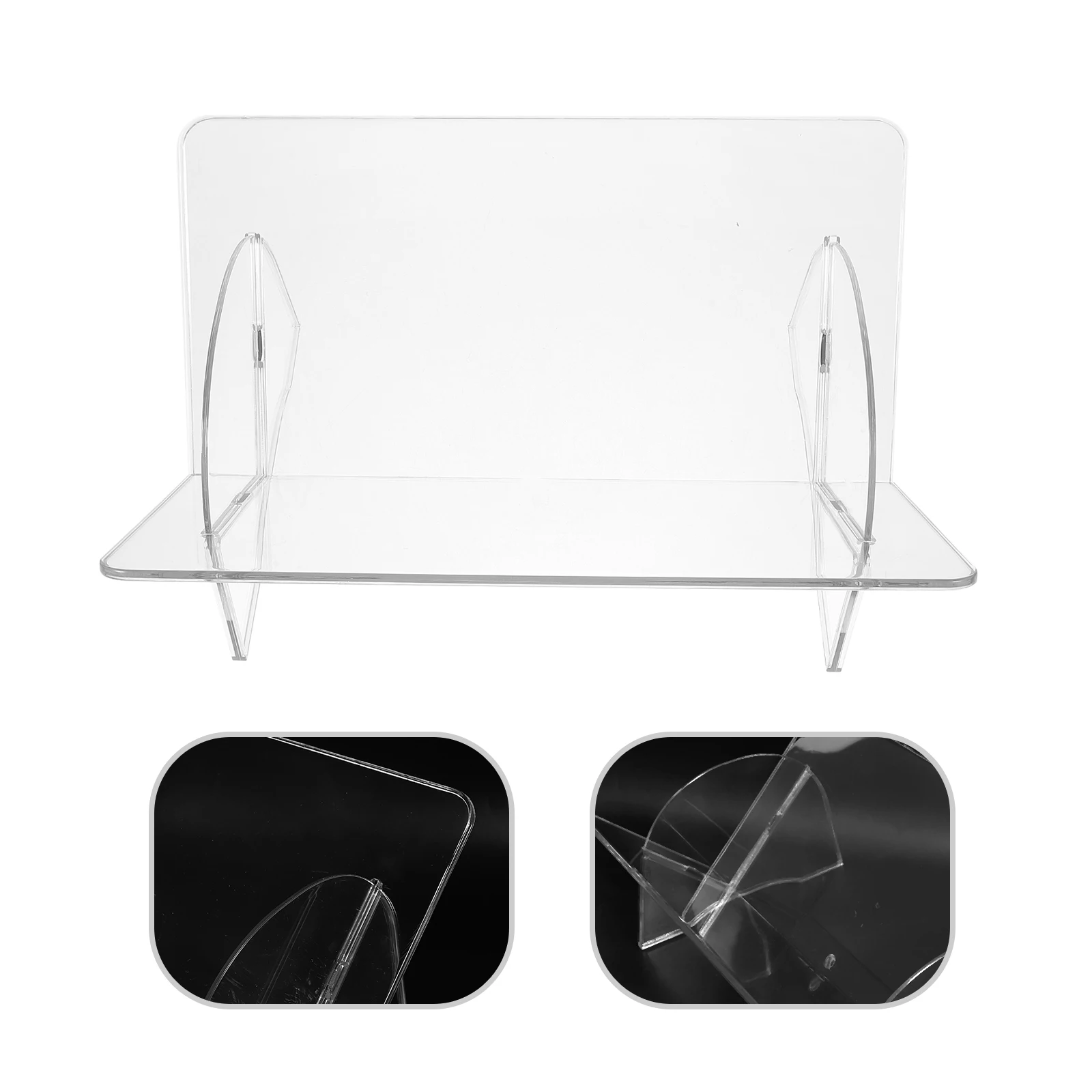 

Sturdy Transparent Book Stand Storage Rack Desktop Organizer Shelf Small Sundries Holder Portable Bookend Case Container For