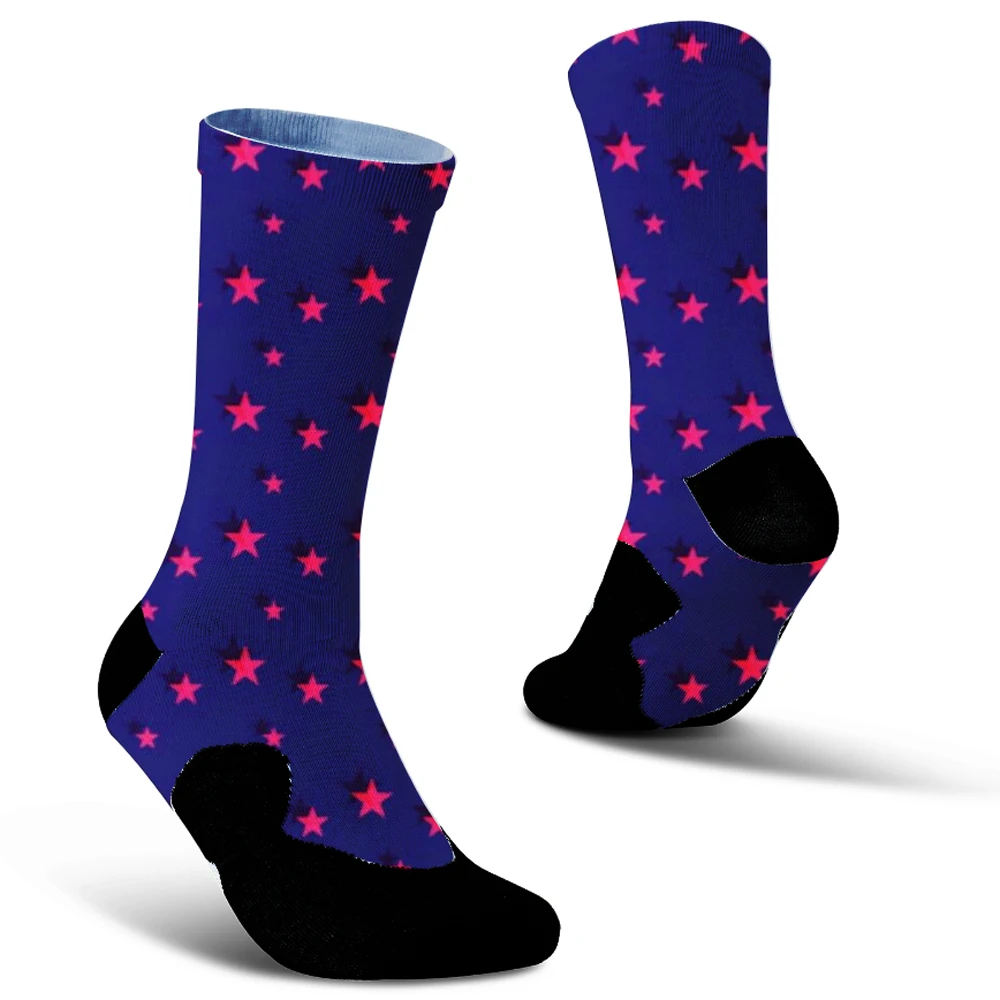 New High-top socks High quality Harajuku cotton socks inscription printing hip-hop men's cashew flower sports stitching