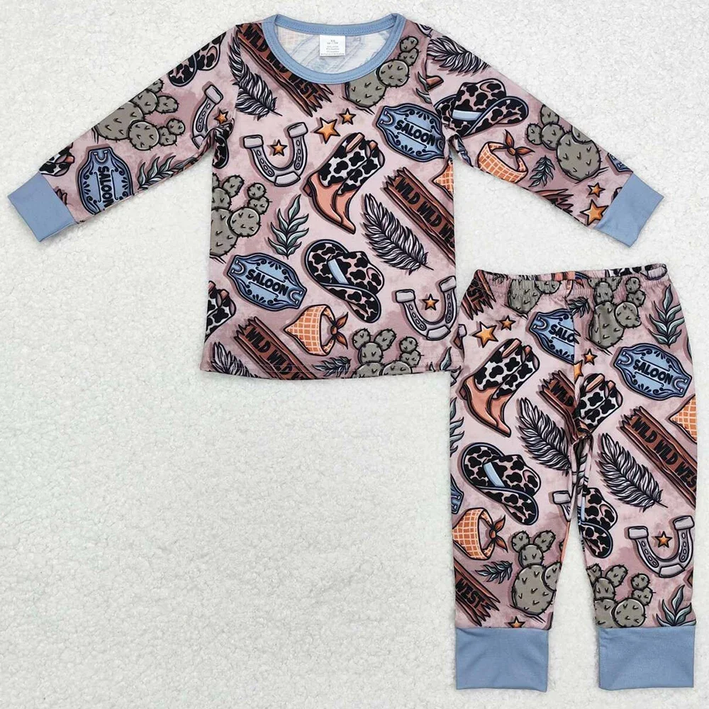 

Wholesale Kids Designer Clothes Boys Western Horse Pajamas Sleepwear Sets