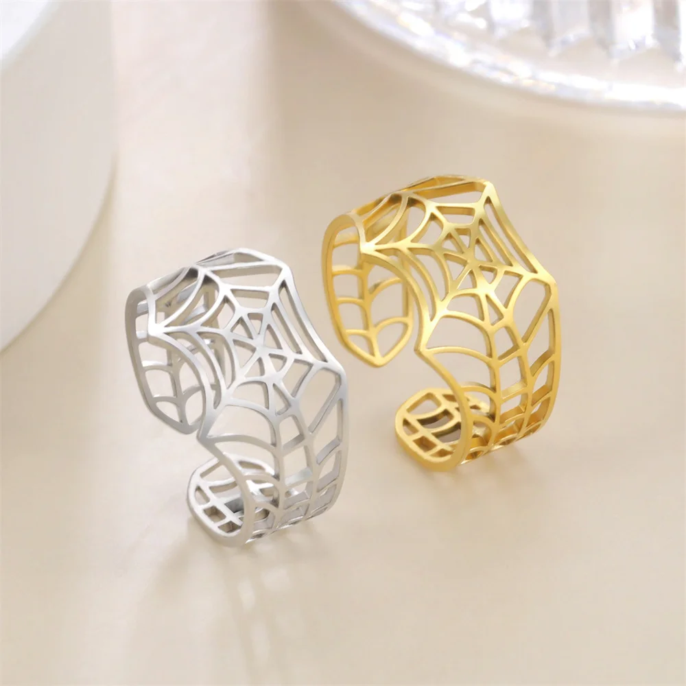 My Shape Punk Spinnen ring Edelstahl verstellbare offene Fingerringe Tiermode Schmuck Frauen Männer Jungen Teen Halloween Geschenk – Detail 8