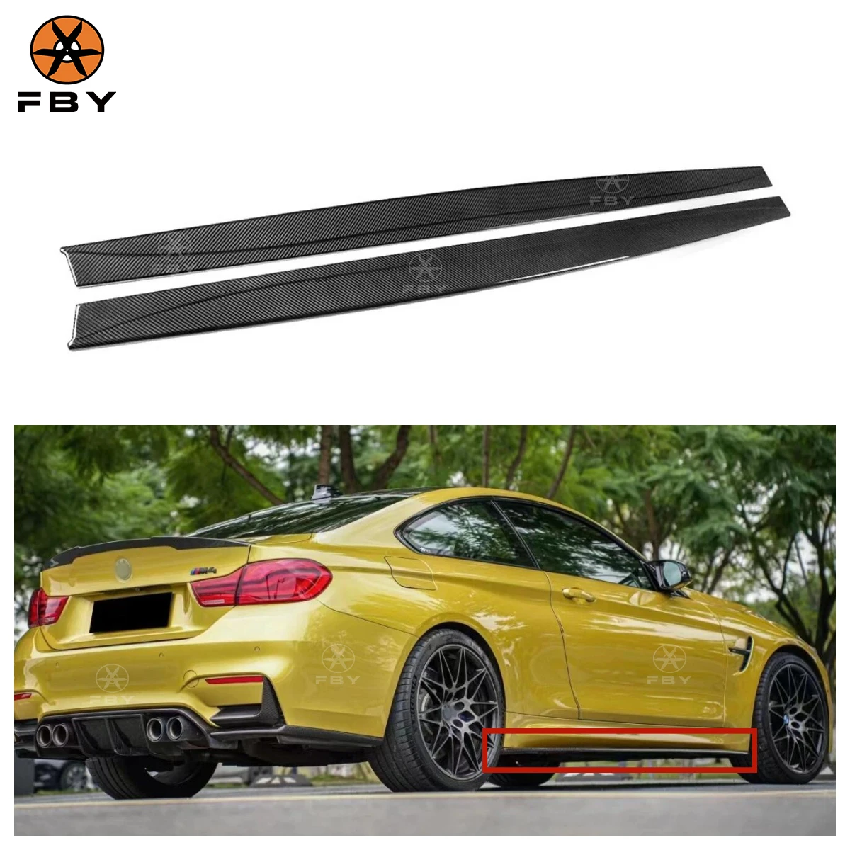 

High Quality Carbon Fiber MP Style Side Skirt For BMW F82 M4 2014-2019 Carbon Fiber Side Skirt