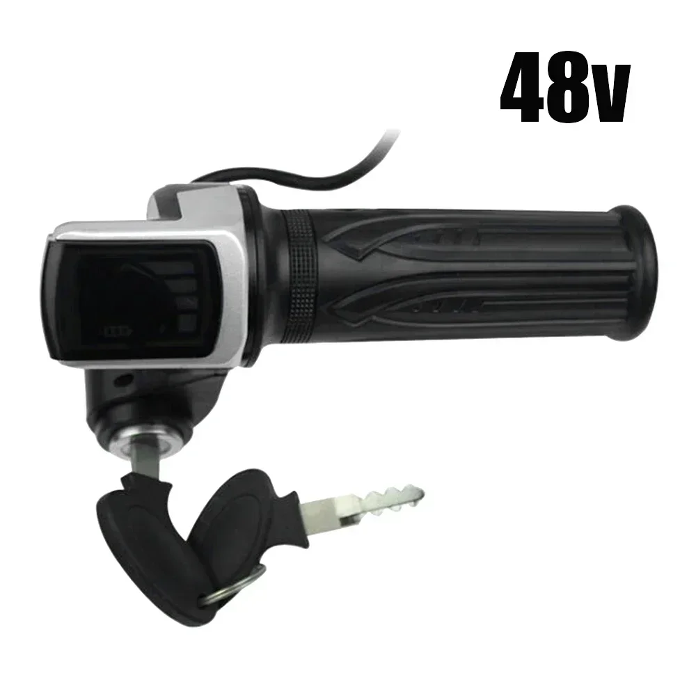 36V 48V 60V Electric Scooter Throttle Grip With Key Lock Power Indicator Electric Throttle Motorcycle Throttle Grip Cycling Part