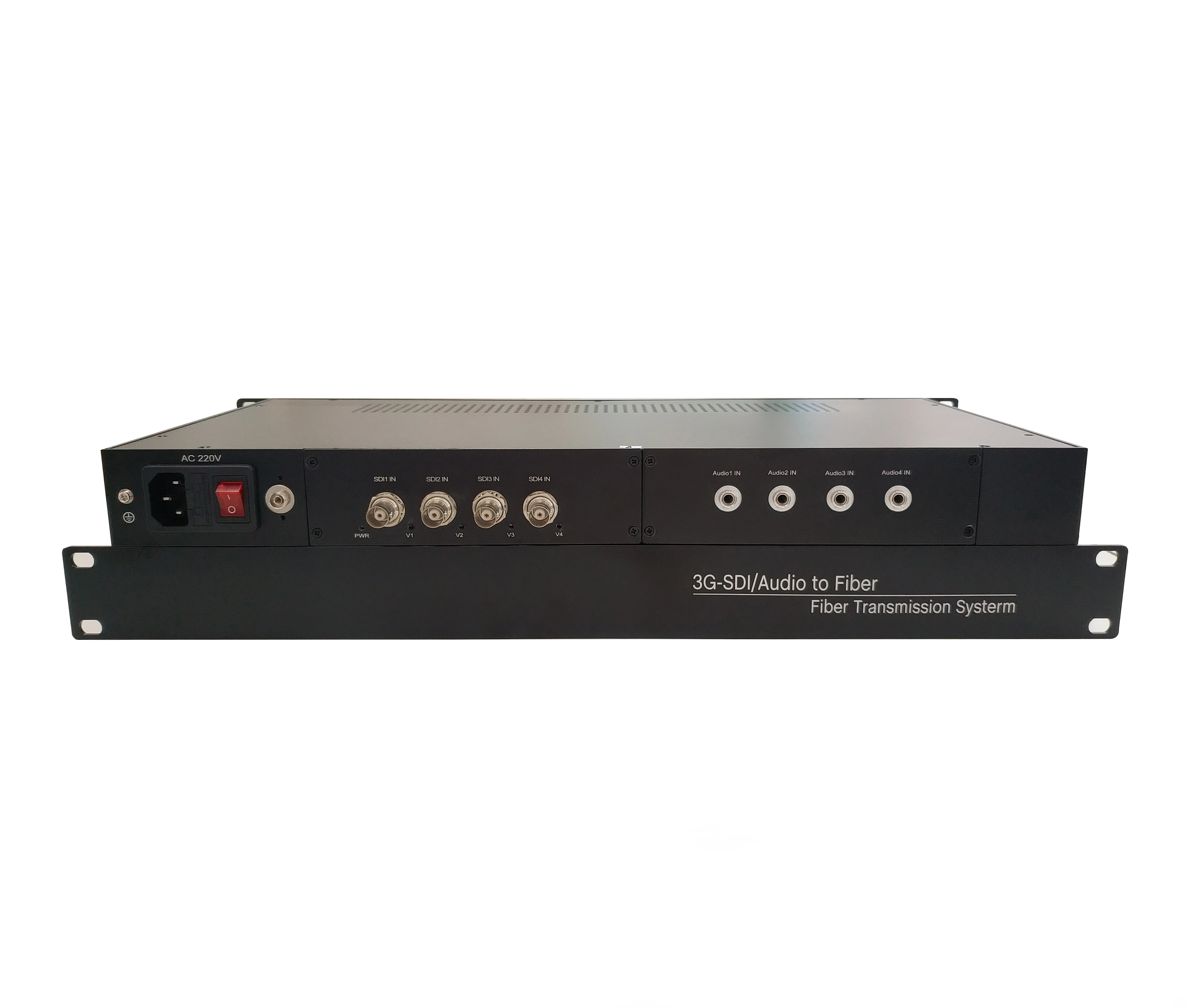 

Broadcast Grade 4 channel 3g Sdi Fiber Optic Converter with 3.5mm audio to fiber Extender