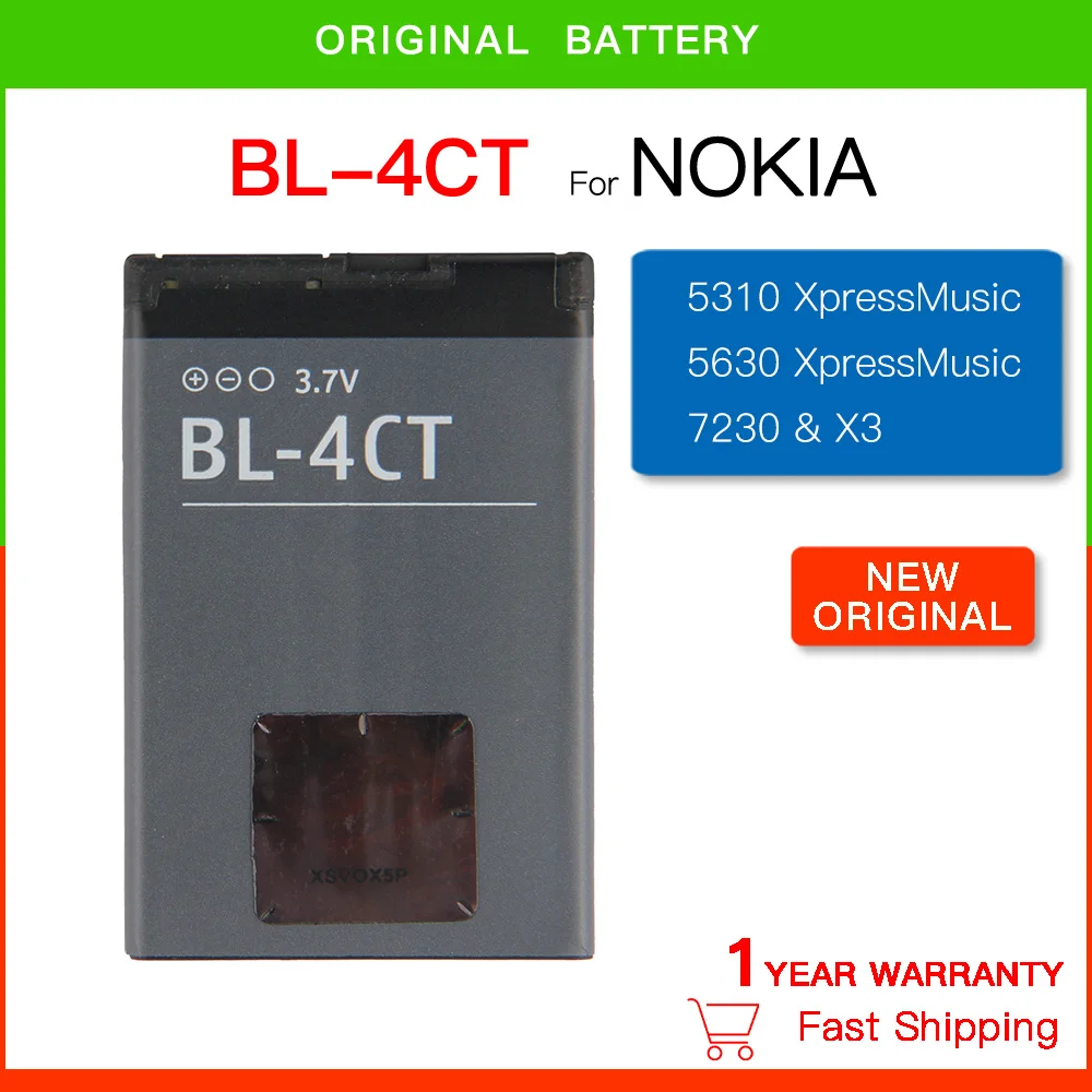 

Replacement battery 860mAh BL-4CT BL4CT BL 4CT For Nokia 5310 6700S X3 X3-00 7230 7310C 5630 2720 2720A 7210C 6600F Battery