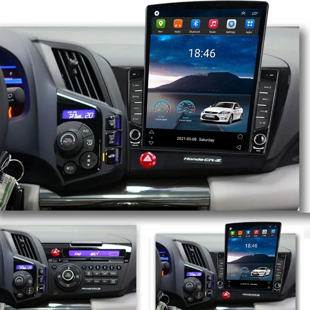 9.7 "Android14.0 لهوندا CRZ CR-Z تسلا نوع راديو السيارة الوسائط المتعددة مشغل فيديو الملاحة لتحديد المواقع RDS