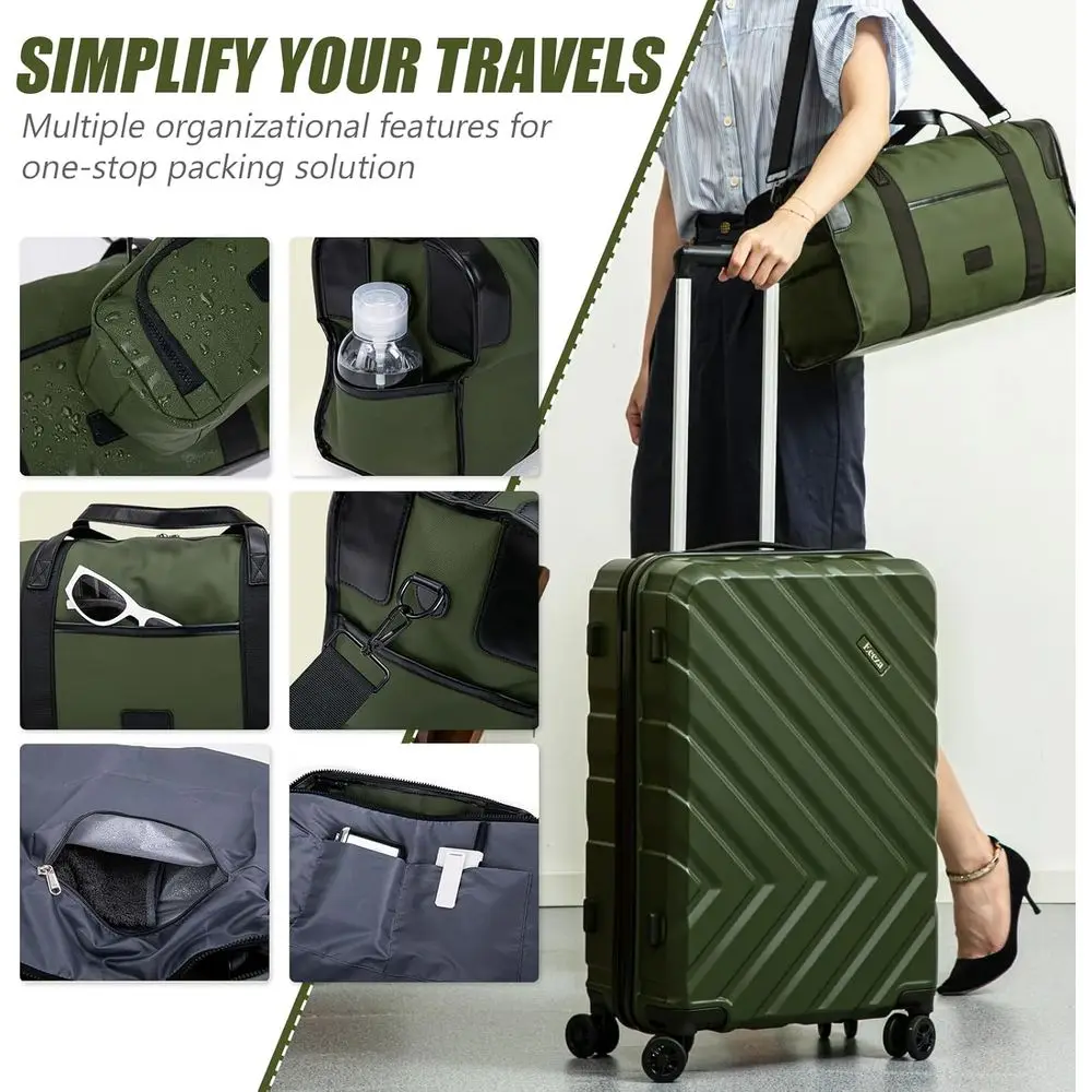 3-Piece Hardshell Luggage Set with Wheels, 22 Carry-On Approved, TSA Lock, 20 Suitcase