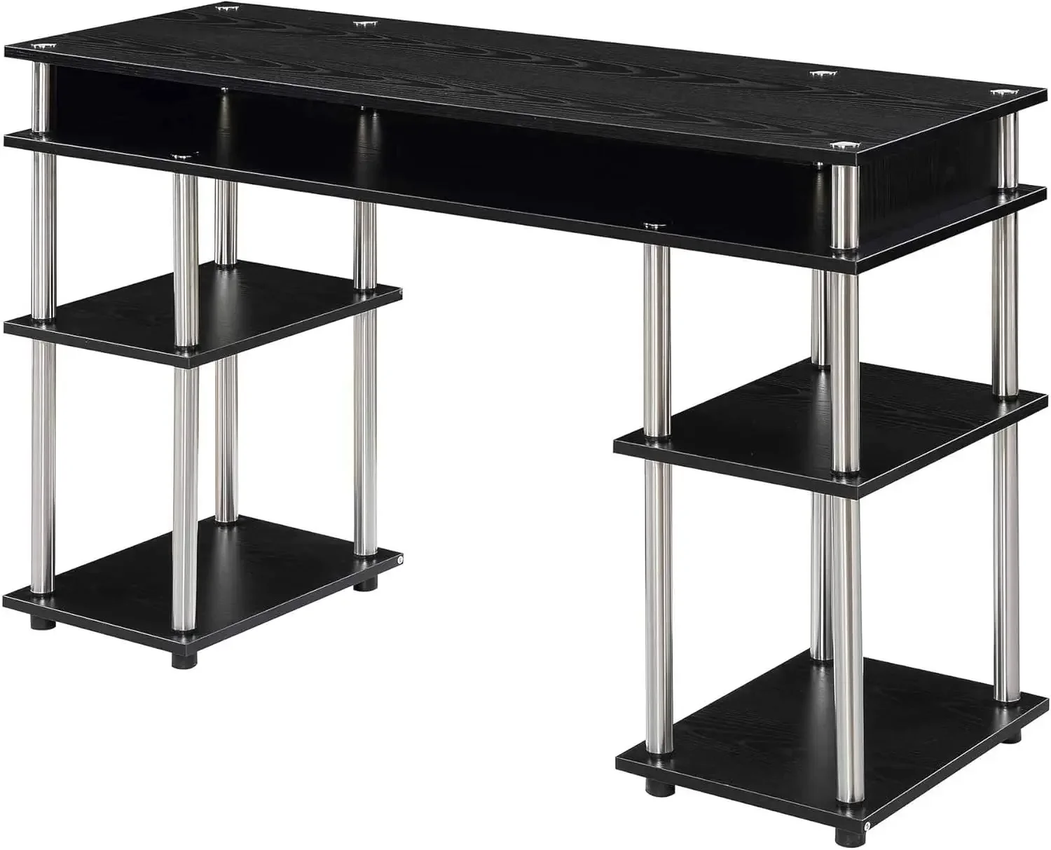 No Tools  Home Office  with Shelves, Corner Shelf Vanity  Computer Desk Nail Table for Nail Tech - 47.25"