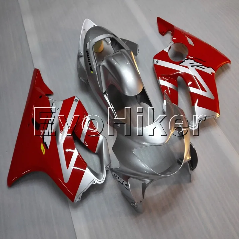 

Комплект обтекателей для впрыска для CBR600F4 1999 2000, красный, серебристый CBR600 F4 99 00 ABS, обтекатели мотоцикла