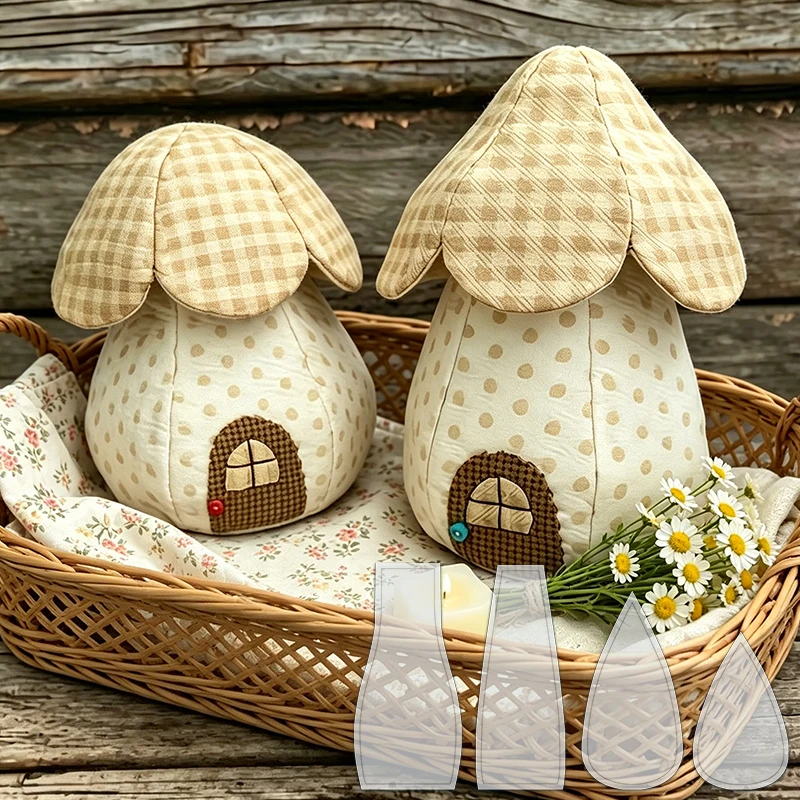 Sewing House - YOMDID 4pcs Mushroom House Quilting Template