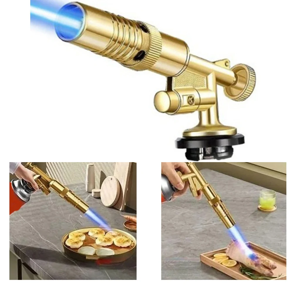 Quemador de Gas de alta temperatura, soplete de soldadura portátil dorado, soplete de Gas de llama para soldadura y cocina de barbacoa