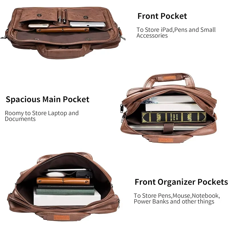 Travel Messenger Briefcase Crossbody Bag Business 16in Laptop Bags Outdoor Hiking Single Shoulder Backpack PU Weekend Handbag