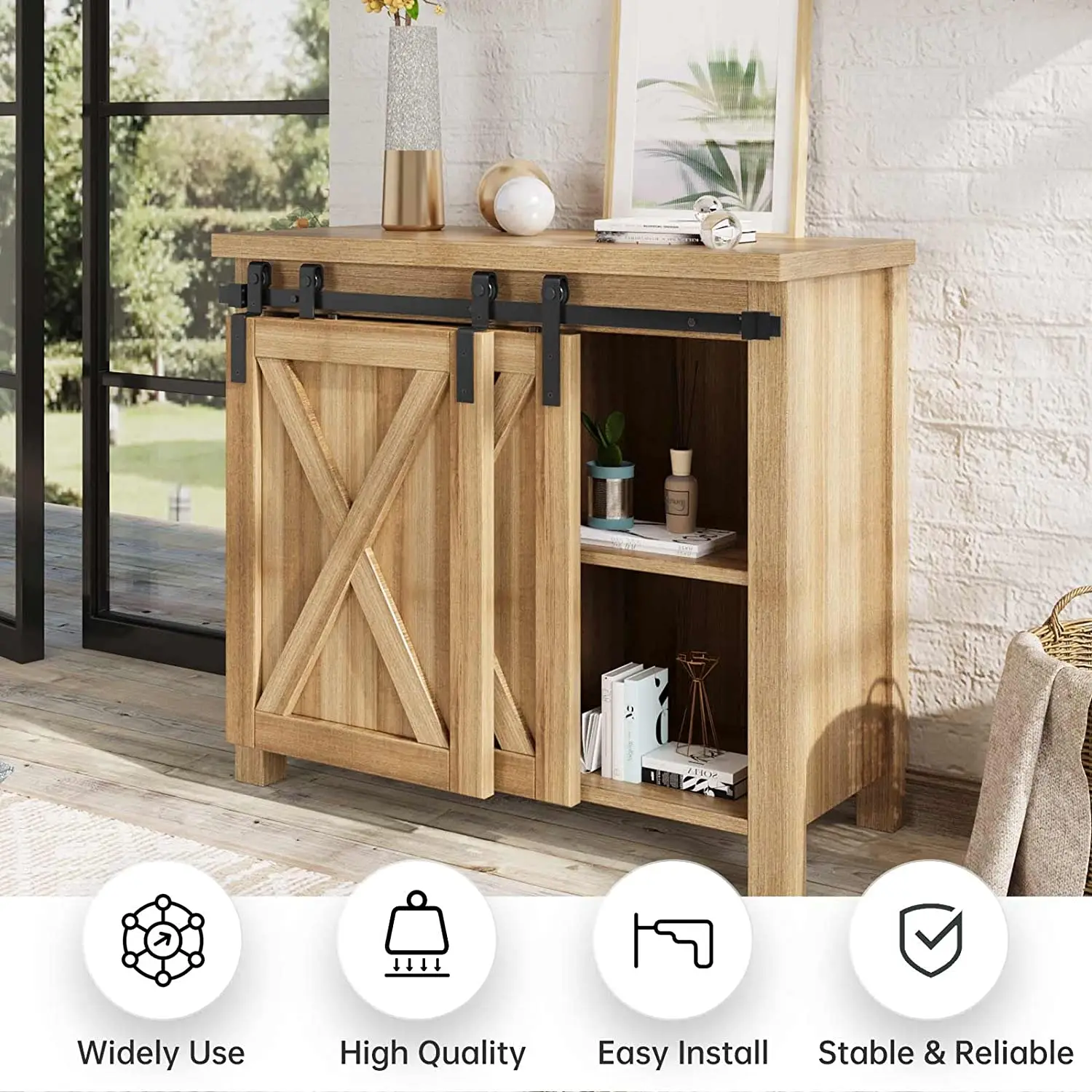 Imagem -02 - Wjgj Bypass Mini Kit de Ferragem de Armário Porta do Celeiro Sistema de Gancho de Porta Deslizante para Porta Dupla 24in60inch