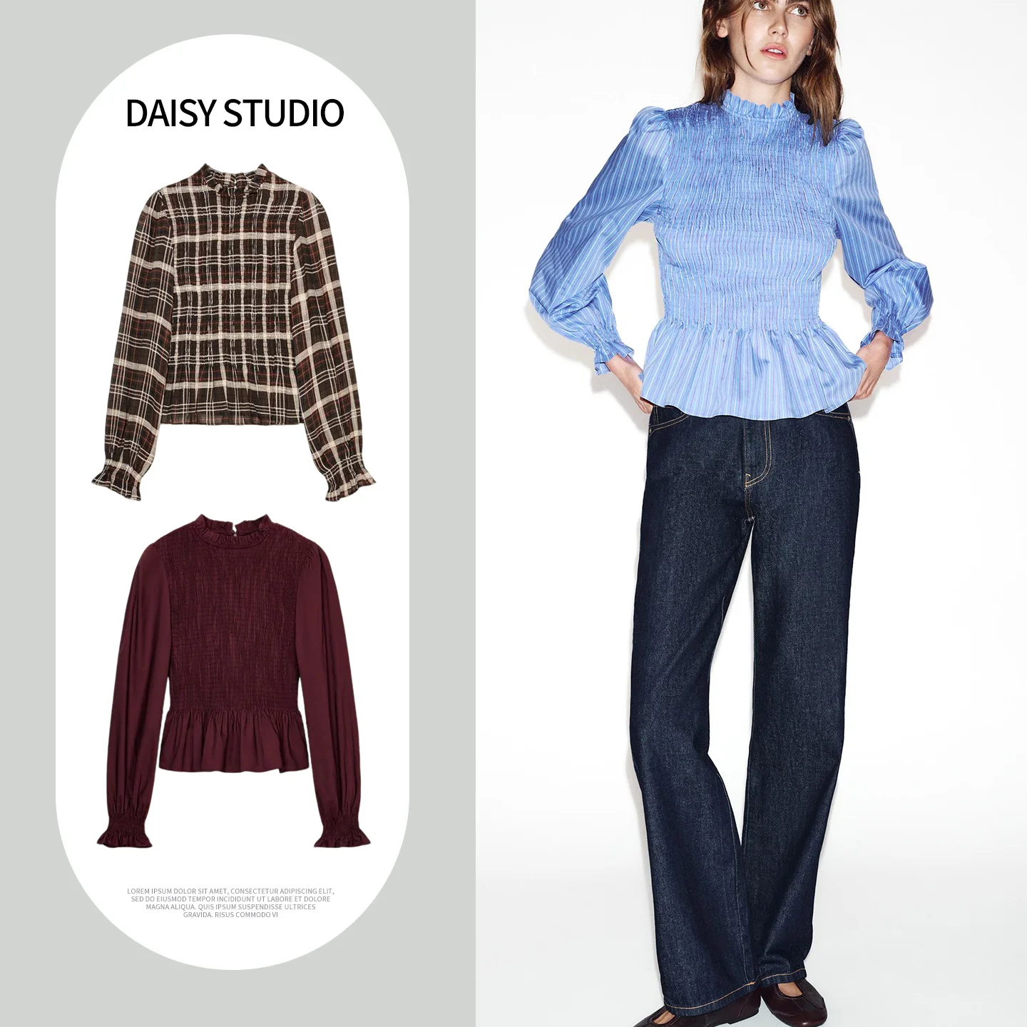 

Новинка весенней коллекции: женская ретро-рубашка с длинным рукавом, воротником-стойкой, узором «соты» и клеткой, приталенного кроя, из полиэфирного волокна, стандартной длины рукава.