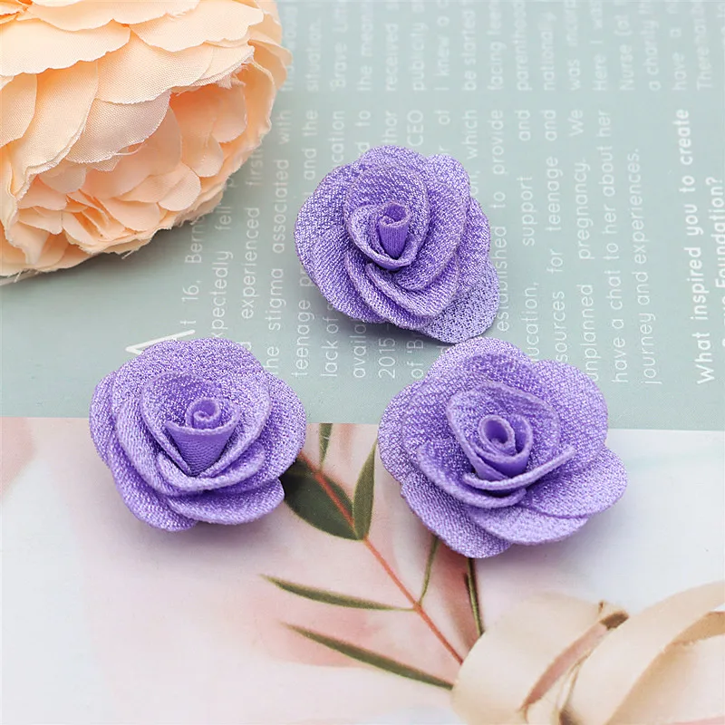 2.5Cm-3.5Cm Kleine Bloem Kleding Hoofddeksels Accessoires Drie-Dimensionale Bloem Handgemaakte Diy Haar Accessoires 24-48 Stuks