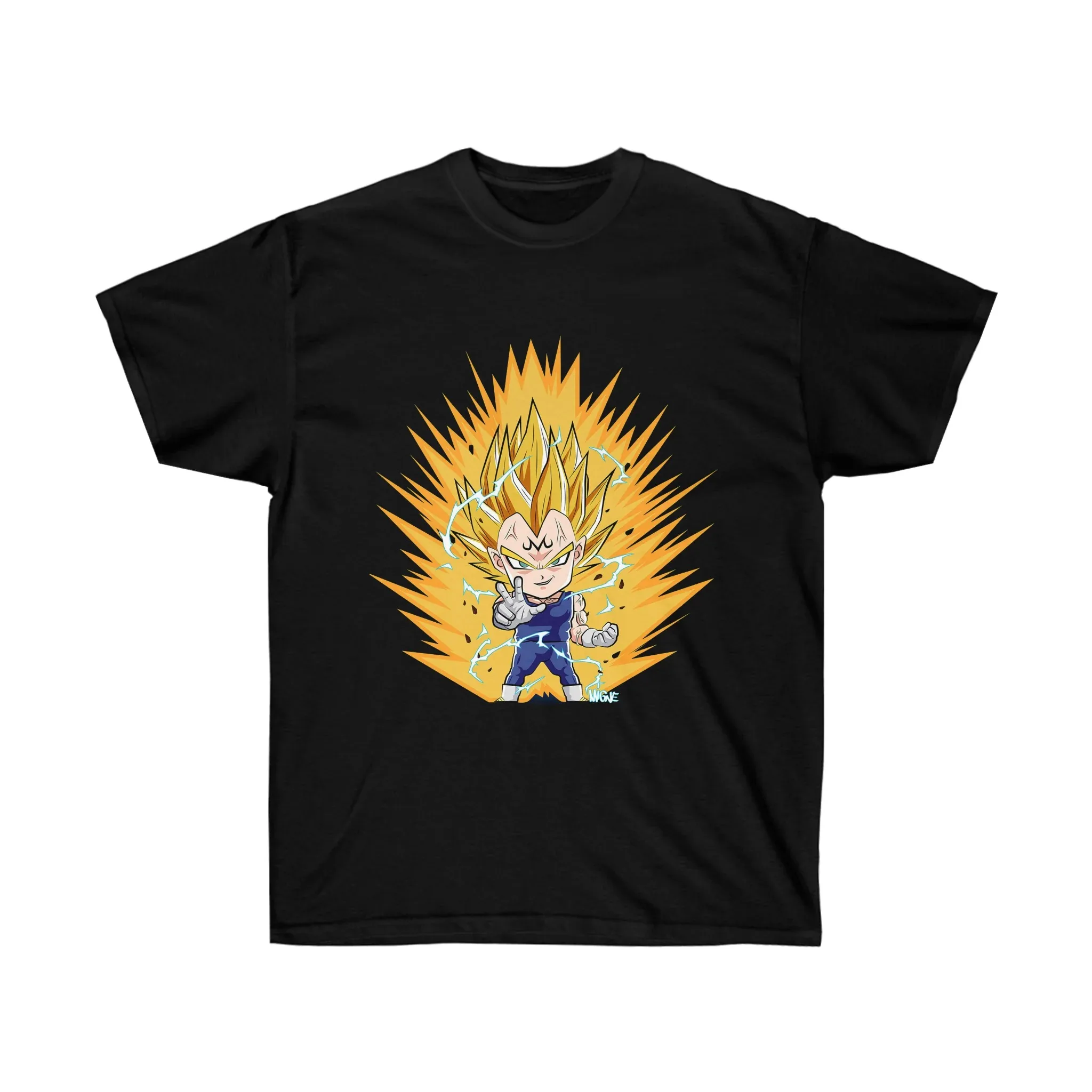 Dragon Ball Wukong Cotton T-Shirt Adult Boys Short Sleeve Vegeta Majin Cheveux Jaune T-Shirt Black Breathable Street T-Shirt
