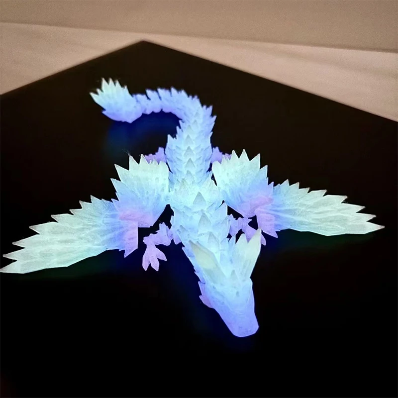 1PC 3D Printed Dragon Living Room Ornaments Multi-jointed Movable Dragon With Wings Tabletop Home Decoration