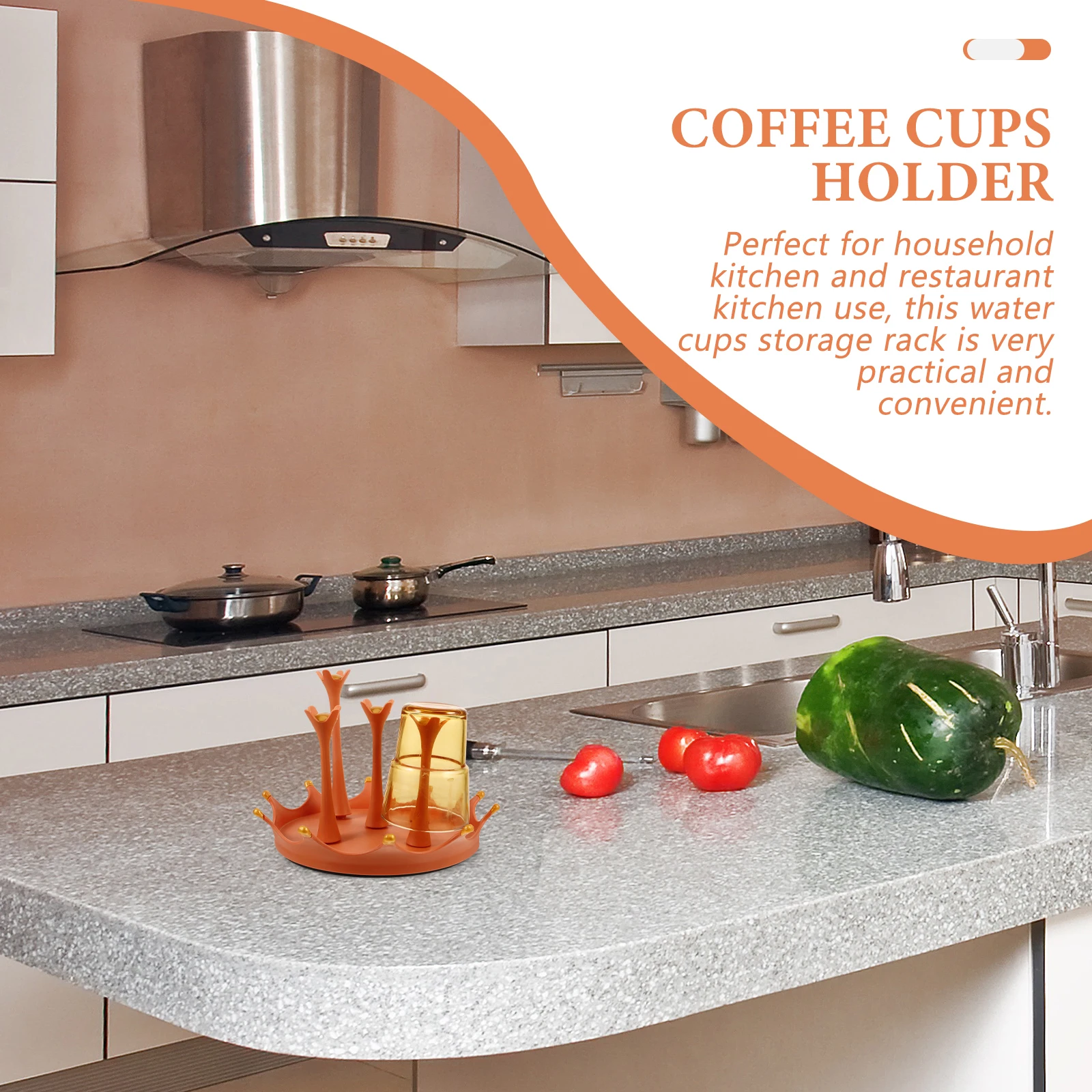 

Rotating Cup Holder Color Kitchen Countertop Drying Rack Tea Coffee Mug ganizer Sturdy Material Space Saving