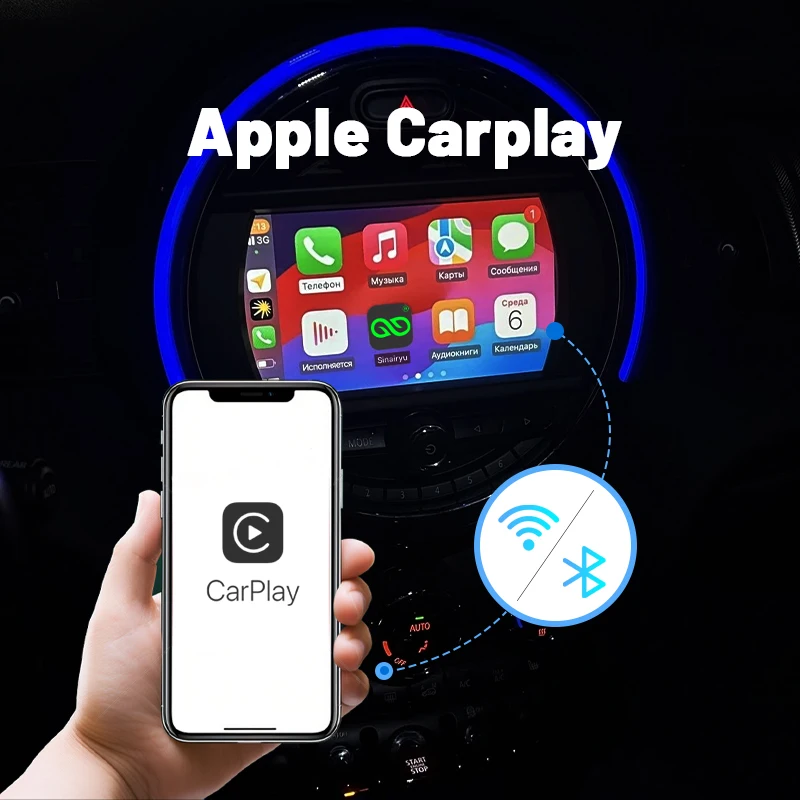 Bezprzewodowy Android Auto Apple CarPlay dla Mini R55 R56 R57 R58 R59 R60 R61 F54 F55 Clubman Countryman Hardtop John Cooper F56 F57