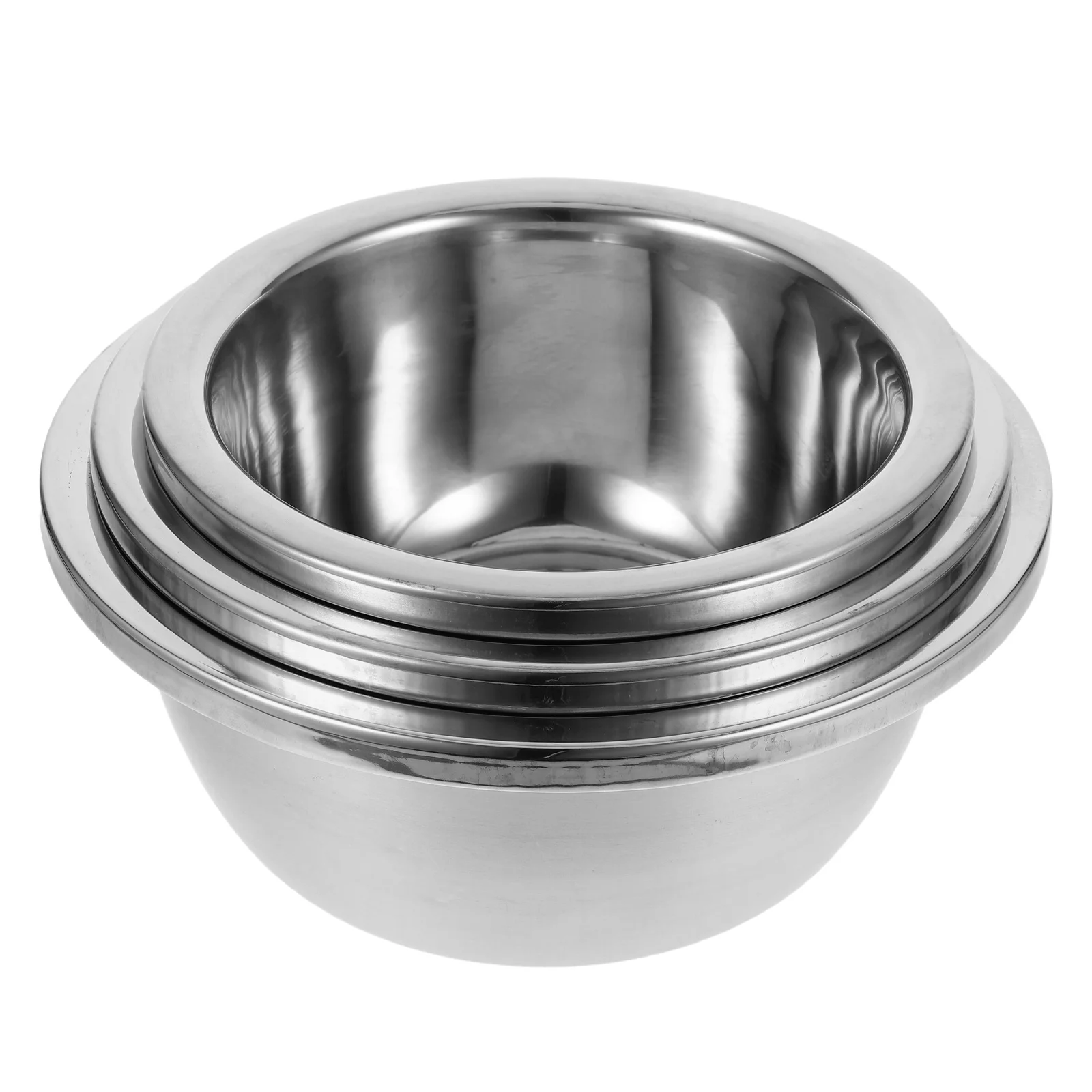 

3Pcs Stainless Steel Bowls Multifunctional Mixing Vegetable Washing Salad Preparation Dough Kitchen Bowls Set Metal Wash Basin