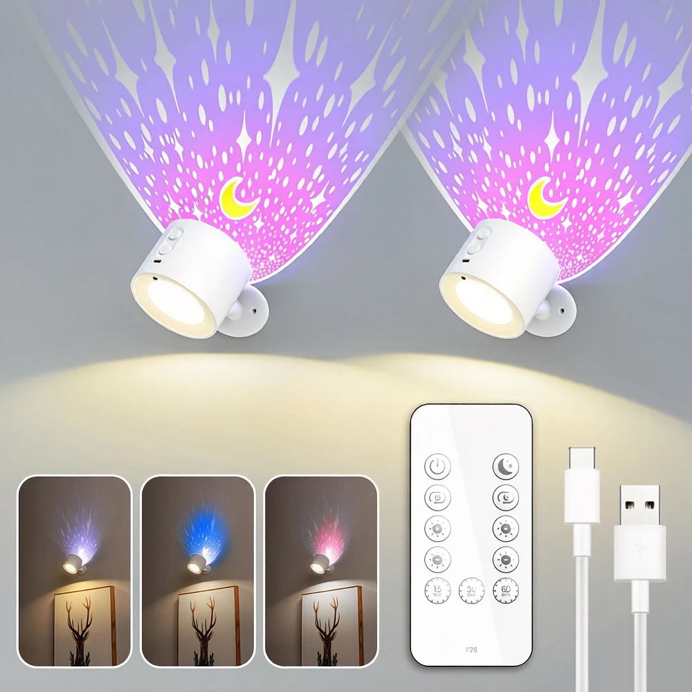 

2 In 1 Dreamy Star Sky Projector Night Light Indoorwith Remote, Magnetic Rotatable Timing Wall Light for Bedroom Ideal Gift