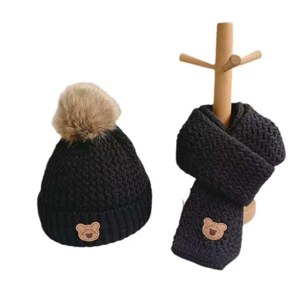 

Boys' Winter Knitted Boys and Girls' Warm Hat Version Winter Hat Baby Woolen Hat Children's Hat Scarf Set