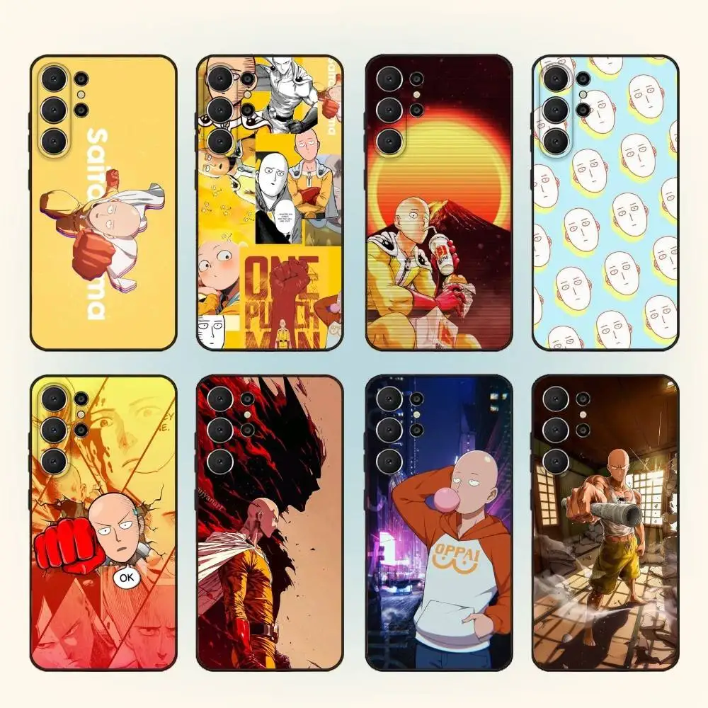 

Anime One P-Punch Man Phone Case For Samsung S25,S24,S21,S22,S23,S30,Ultra,S20,FE,Lite,10,9,Black Cover