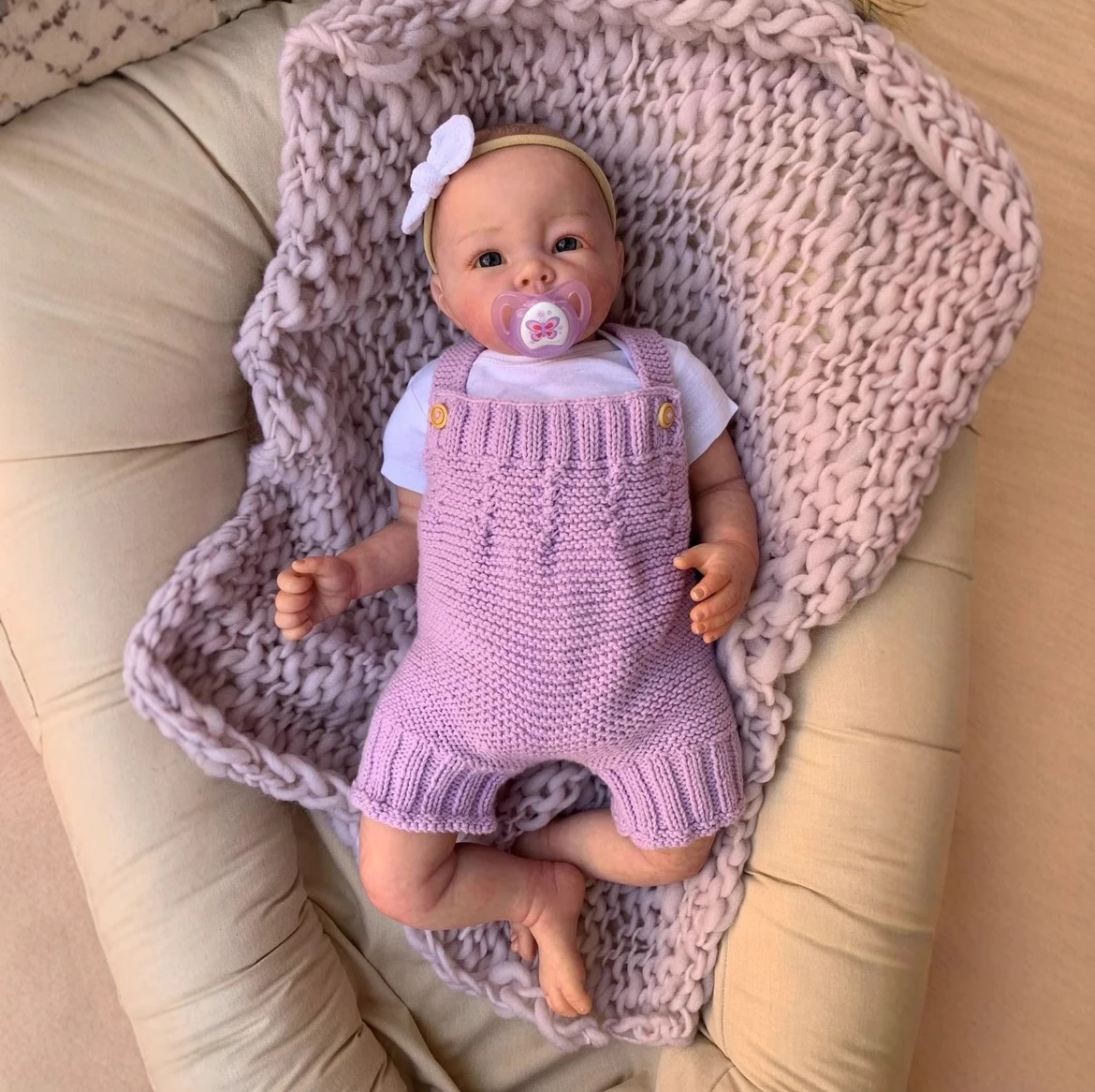 Baby Doll Reborn Seraphina da 20 pollici, dimensioni realistiche per neonati, texture della pelle 3D con vene visibili, bambola d'arte da collezione artigianale