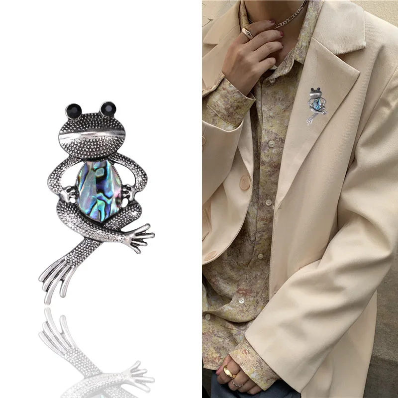 High-Grade Abalone Brooch Fashion Exquisite Retro Frog Unisex Corsage Wild Clothing Accessories