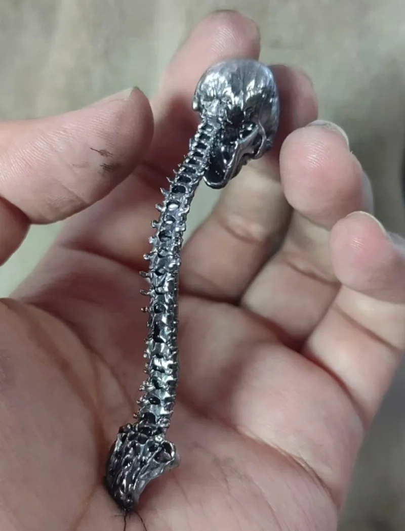 Modello di accessori per la colonna vertebrale del teschio di colore metallico in scala 1/12 per figura da 6 pollici