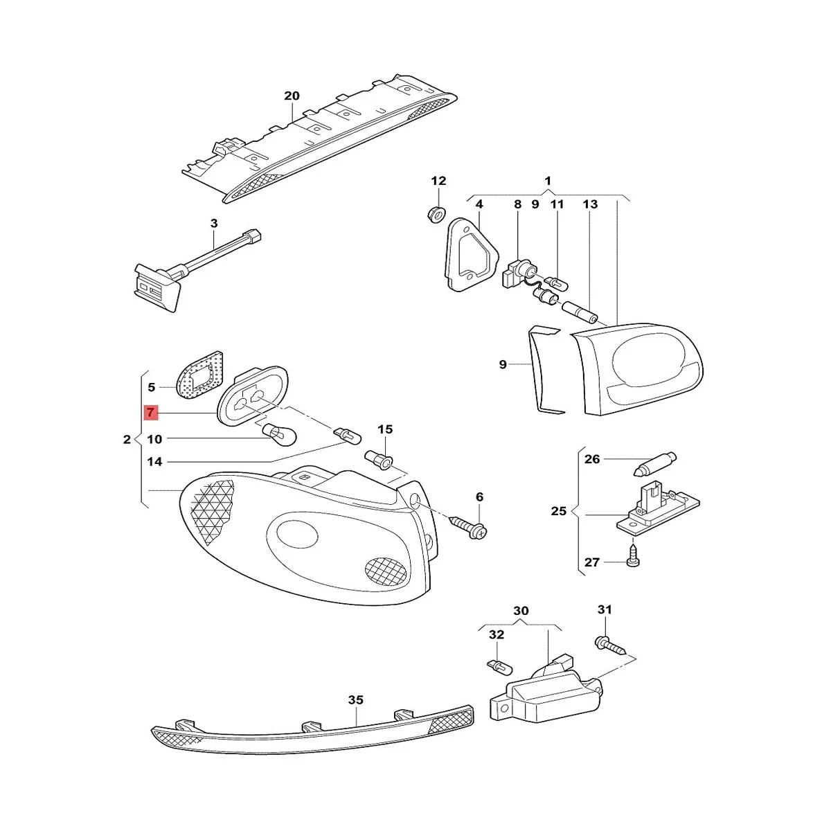 New Right Left Rear Taillight Circuit Board Bulb Holder For VW Tiguan  5N 2008 2009 2010 2011 2012  5N0945257C 5N0945258C