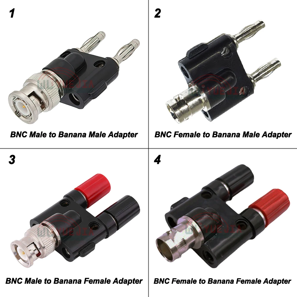 

Q9 BNC to 2 Dual 4mm Banana RF Adapter BNC Male/Female to Two Banana female/Male Connector 50 ohm Type 3Way Splitter RF Adapte