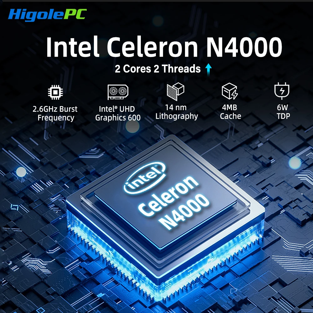 Higole PC Stick Intel N4000 Mini PC Windows 11 WiFi5 4GB 64GB Fanless Desktop PC 4K Mini Computer TV Stick