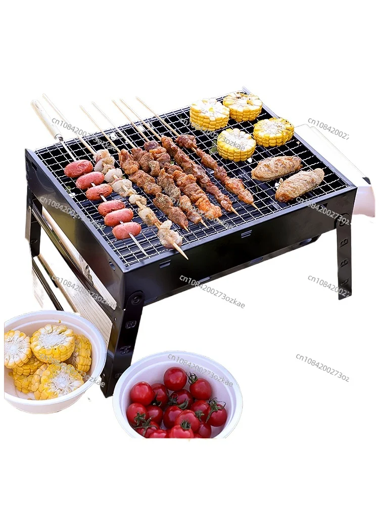 

Barbecue Stove Household Barbecue Shelf Outdoor Portable Stainless Steel Folding Barbecue Charcoal Small Grill Grill