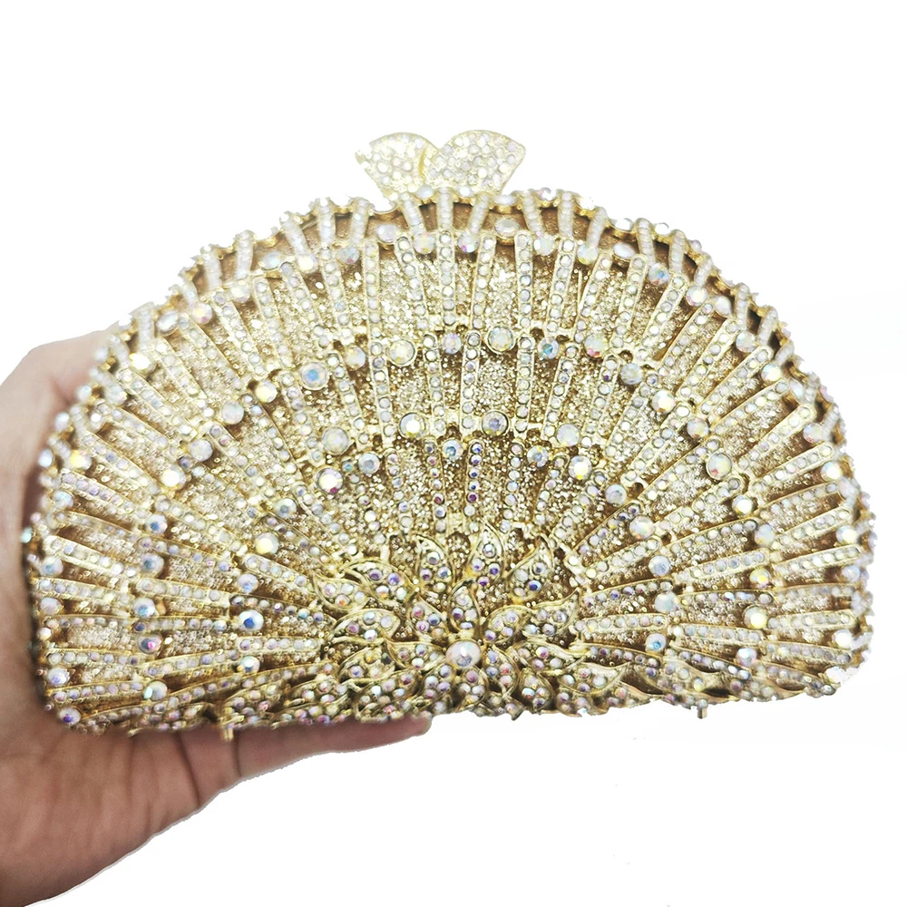 

Gold Clutch Evening Diamond Bag ClutchCrystal Rhinestone Banquet Handbag Women Party Prom Bag Bridal Clutches Wedding Purse