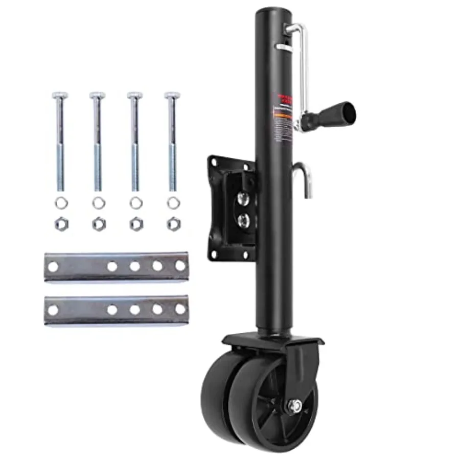 

Trailer Jack with 6" Dual Wheels - Heavy Duty Swivel RV Boat Trailer Jack Included Bolt-on mounting Hardware 12" Lift Ccity 200