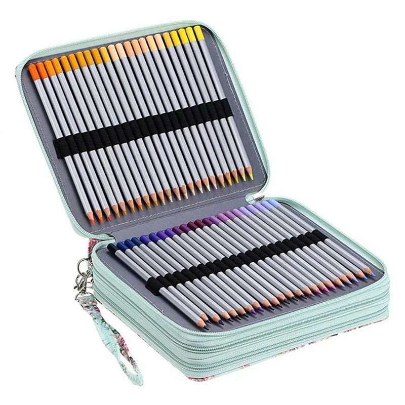 3X 120 Slots Colored Pencil Case With Compartments Pencil Holder For Watercolor Pencils(Rose)