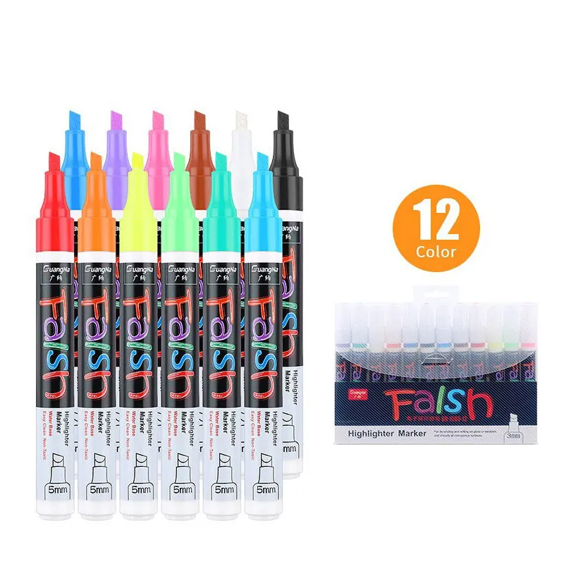 

8/12Pcs Liquid Chalk Marker Pens Erasable Multi Colored Highlighters LED Writing Board Glass Window Art Marker Pens