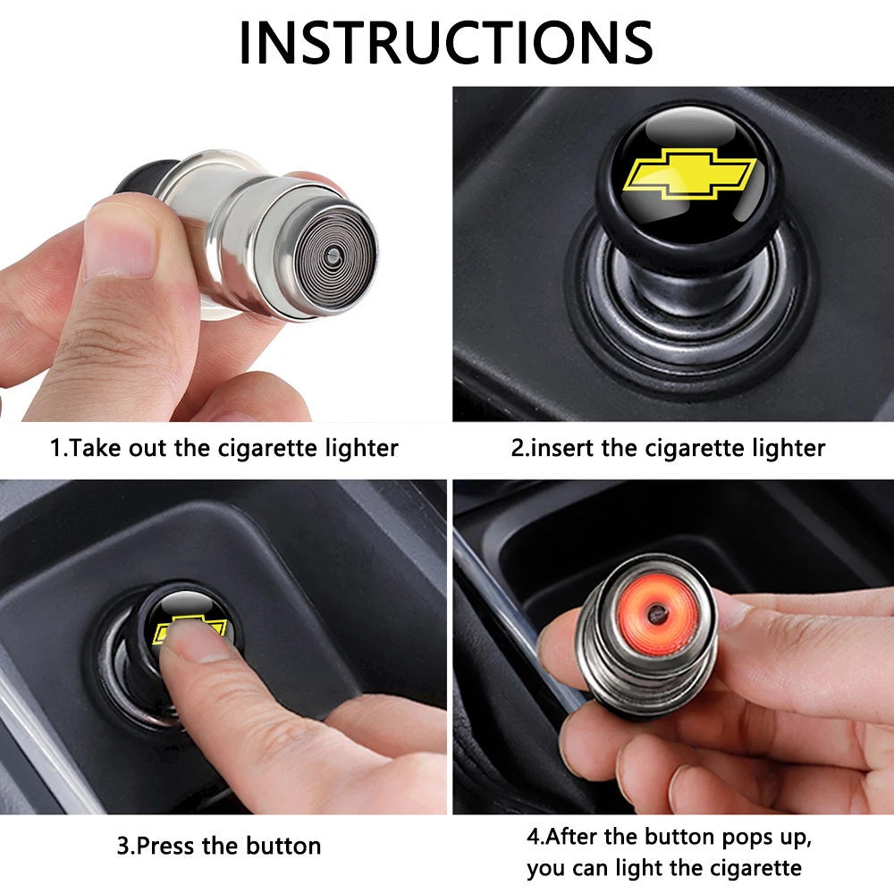 Car Cigarette Lighter Plug Power Adapter Smoke Auto Emblem Interior  For Chevrolet Z71 Captiva Colorado Cruze Spark Malibu Trax