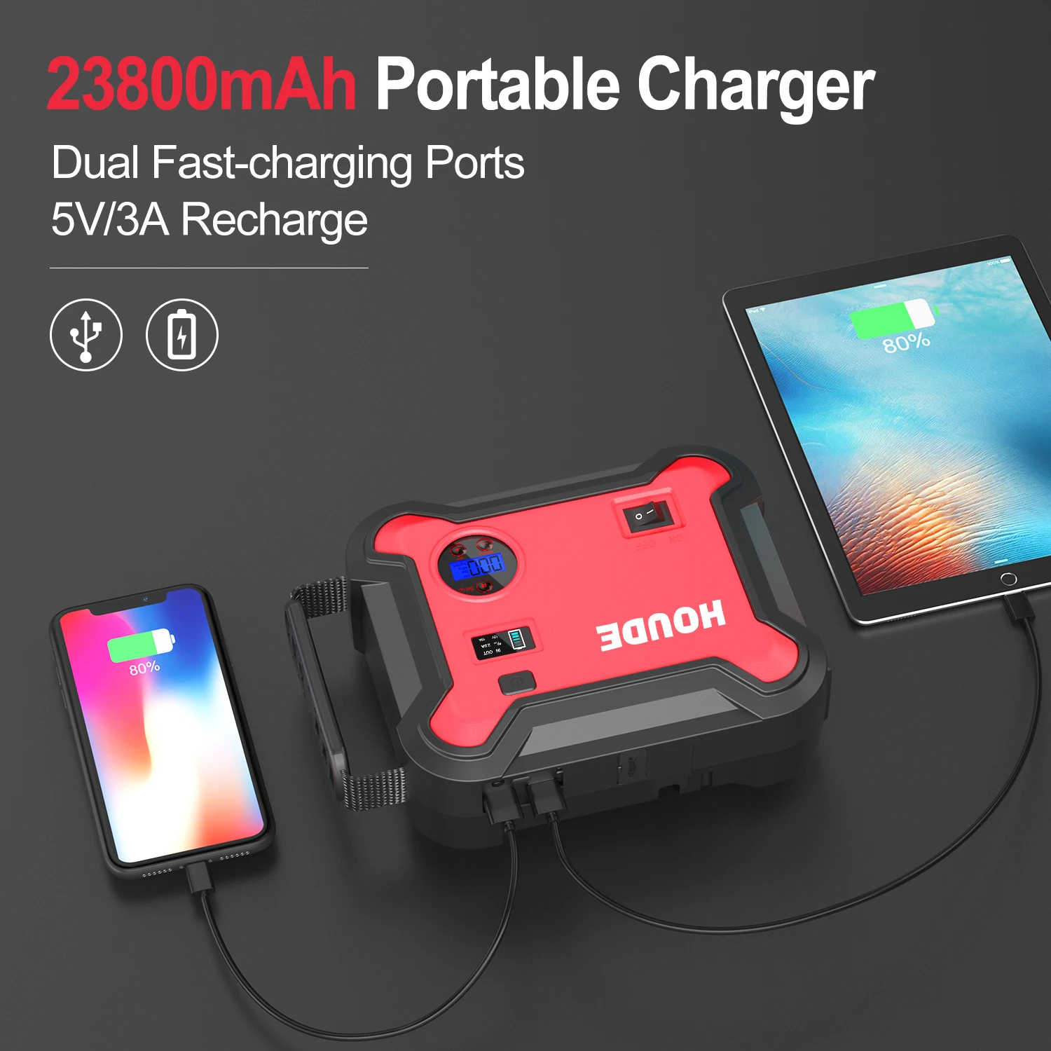 COSSIFTW High Quality 4 in1 Bomba De Ar Compressor Fast Charger Power Bank 12v Car Jump Starter Portable Power For Car