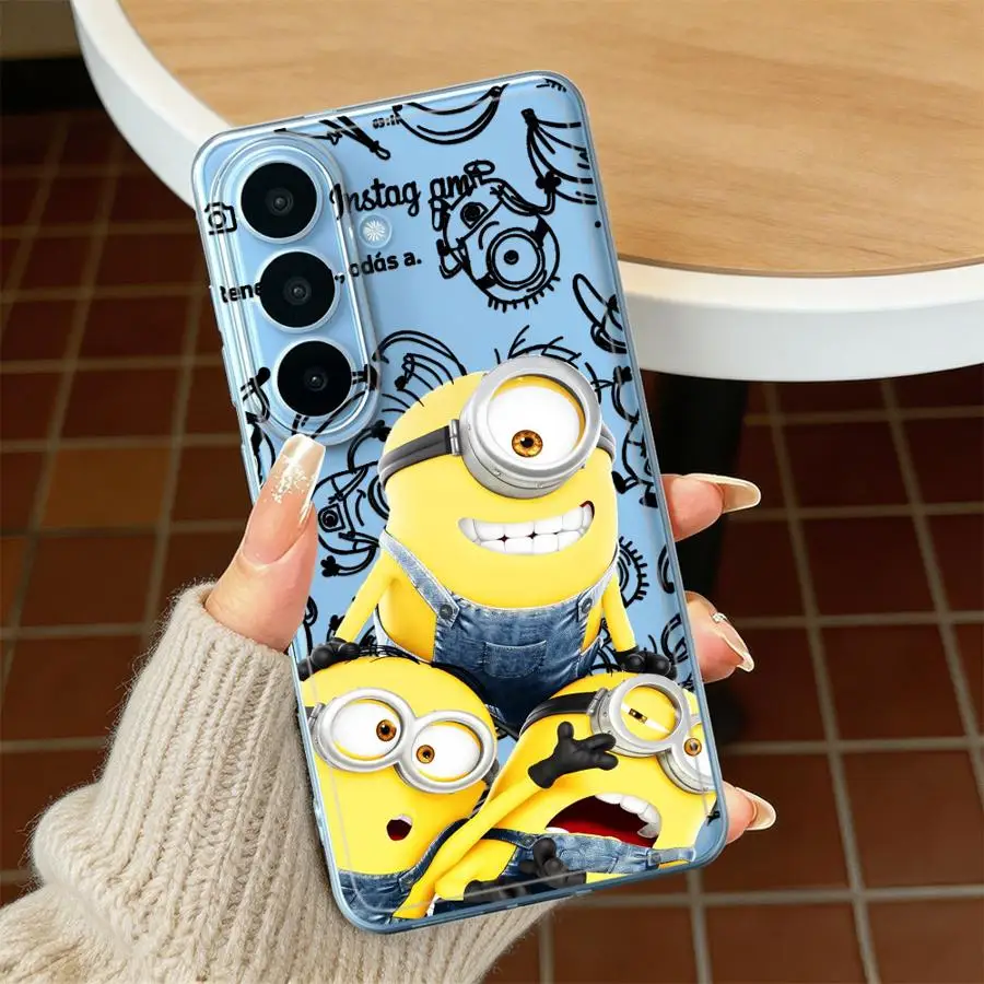 Lovely M-miniones Case for Samsung Galaxy S26 Ultra Note 10 20 S24 FE S23 S22 S21 S25+ S26+ S20 S25 Plus S10 Clear Phone Cover